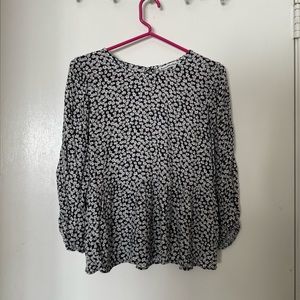 Abercrombie & Fitch Black Floral Blouse- size medium